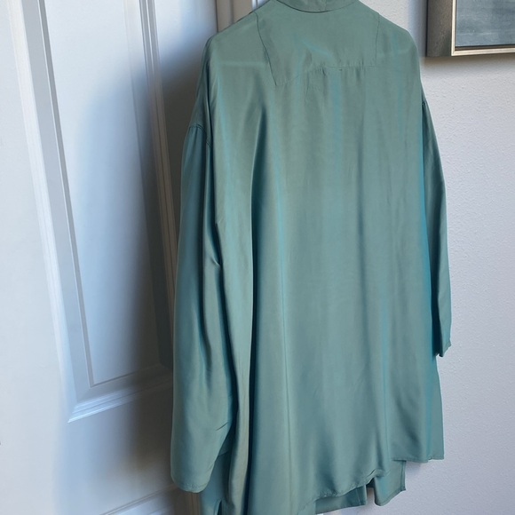 Exquisite Bitte Kai Rand tunic blouse in moss green, size large - Picture 6 of 7
